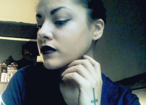 from todays video..

I like to do a vampy look without over doing it.
we don't want to scare small children now...