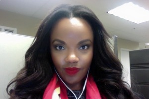 Trying out my new red lip in the daytime.