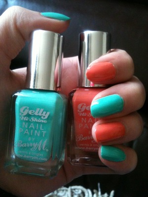 New colours I got today :) gelly high shine Barry m in greenberry and papaya :) love them getting ready for summer x