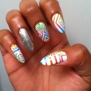 Multicolor print nails