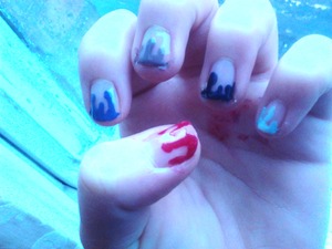 this is my first ever attempt at nail art!!