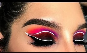 WHITE GRAPHIC LINER CUT CREASE MAKEUP TUTORIAL