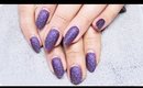 Matte Purple Glitter nails with Gel Polish ✩ Martina Ek