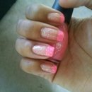 Hot Pink Glitter French Tips