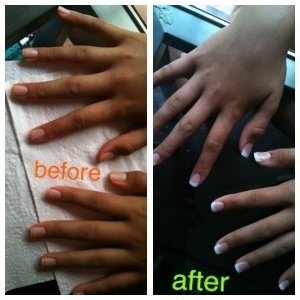 My sister ordered this French acrylic set of eBay and did my nails. 
💅💅

