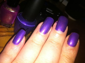 This is my nails done with OPI`s Purple With A Purpose #B30