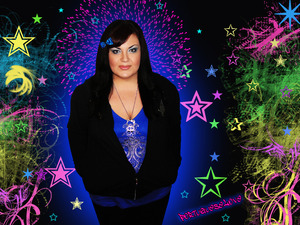 Me with photoshoped bow and colorful background 2/25/11