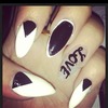 black and white nails