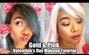 Gold & Pink Smokey Cut Crease Valentine's Day Makeup Tutorial