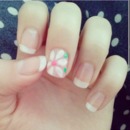 french manicure and flower