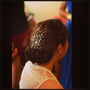 hairstyle i did for my clients wedding..