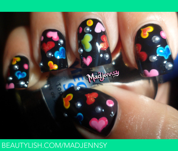 Cute Colorful Hearts Nails! | Madjennsy N.'s (madjennsy) Photo | Beautylish