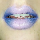 blue and pink ombré lips