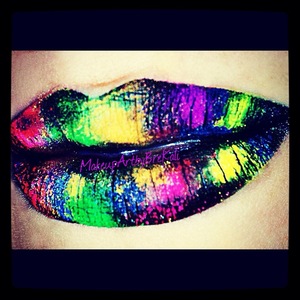 Flick the colors on to a black lip. Simple and GORGEOUS!