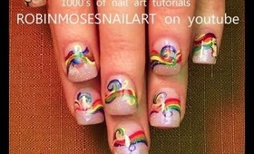 rainbow braided hair with ladies nail art robin moses nailart tutorial design 648