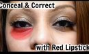Cover and Conceal Dark Under Eye Circles with Red Lipstick  │ Red Lipstick Concealer & Correcter