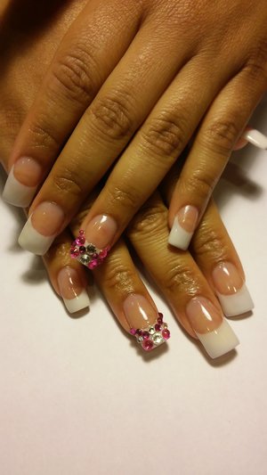pink and white with bling 