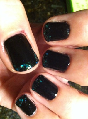 China glaze smoke and ashes, orly mermaid tale on tips, seche vite topcoat