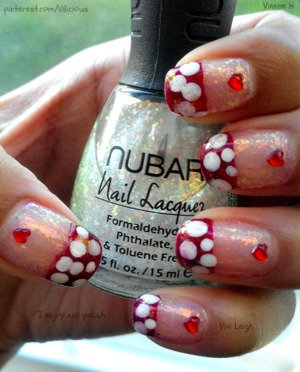 All of the nail polishes used were: Nubar 2010, China Glaze Ruby Pumps & Zoya Purity.