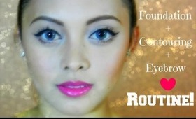 ♡Foundation + Contouring + Eyebrow Routine!♡