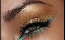 Arabic Gold and Turquoise Eye Makeup