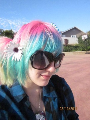 I used manic panic cotton candy pink and atomic turquoise 
