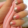 Pink, Bronzed & Silver ombre nails