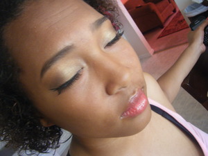 a light blend of browns and gold for Monique's junior prom 