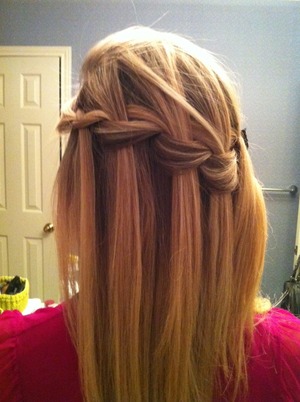 Waterfall braid I did in my sister's hair for a concert.
