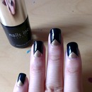Dark blue with gold accents