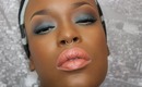 Blue Cut Crease Eyeshadow tutorial + Peach LIPS