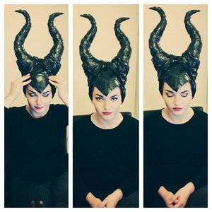 Disney's Maleficent make-up. I made the horns myself :)
