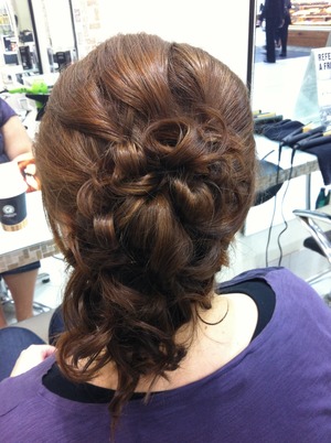 My hair up done for a wedding