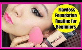 Drugstore Flawless Foundation Routine | Makeup for Beginners #1