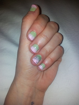green/pink ombre