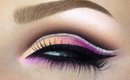 WITH AUDIO Bridal make-up cut crease with glitter liner / Pink peach purple colorful makeup tutorial