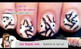 Cute Mummy Nails ~ Halloween Special