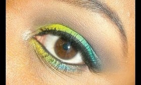 BH Cosmetics Party Girl Palette Tutorial - Yellow, Green, Blue Eyes