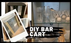 DIY Bar Cart: How to convert a TV Stand into a Bar Cart| Bar Cart Makeover