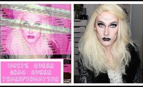 White Queen Drag Queen Makeup Transformation Alice in Wonderland