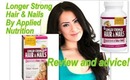 Review: Longer Stronger Hair and Nails by Applied Nutrition - My Experience
