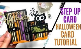 Halloween Step Card Tutorial using Sizzix Step Up Card Die for the Base