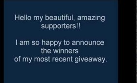 August 2012 Giveaway Winners Announcement
