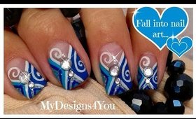 Winter Nail Art Design | Blue Abstract Nails How To ♥