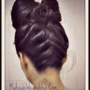 Double Hair Bow :  Upside Down French Braid Hairstyle with hair Bows Tutorial! :)