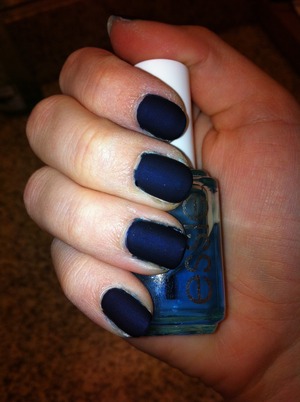 OPI Russian Navy & Essie Matte About You over. (flash)