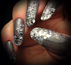 hand mixed colored acrylics with encapsulated stars and glitters 