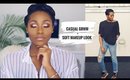 CASUAL GRWM: SOFT MAKEUP TUTORIAL (FOR DARK SKIN) + OUTFIT |  DIMMA UMEH