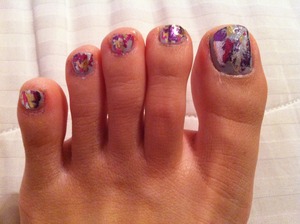 sorry about the foot picture, but i wanted to share how fun this was! I used foils on my toes and got this cool colorful design. 