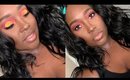 Rainbow Skittles cut crease makeup tutorial